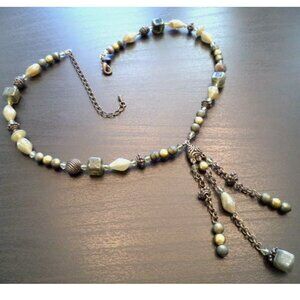 VINTAGE ESTATE SIGNED COOKIE LEE STONE BEADED 19.5" NECKLACE 1972